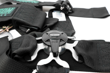 Load image into Gallery viewer, Patterson Performance 5 Point Cam Lock Racing Harness - Black w/ Teal