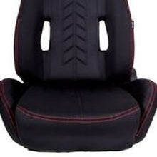 Load image into Gallery viewer, NRG Sport Seats (Pair) Cloth w/NRG Logo & NRG Arrow Cushion Imprint - Black w/Red Stitch