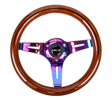 Load image into Gallery viewer, NRG Classic Wood Grain Steering Wheel (310mm) Dark Wood & Black Line Inlay w/Neochrome 3-Spoke Ctr.
