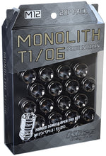 Load image into Gallery viewer, Project Kics 12 x 1.25 Glorious Black T1/06 Monolith Lug Nuts - 4 Pcs