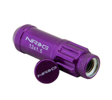 Load image into Gallery viewer, NRG 700 Series M12 X 1.5 Steel Lug Nut w/Dust Cap Cover Set 21 Pc w/Locks & Lock Socket - Purple