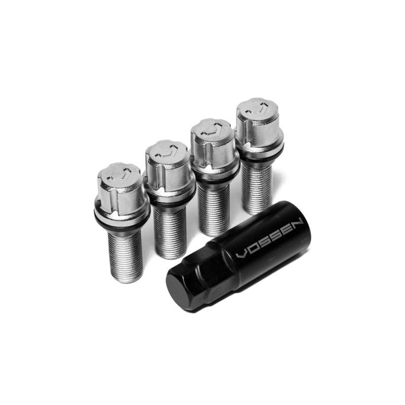Vossen 28mm Lug Bolt Locks (14x1.25; 17mm Hex; Cone Seat; Silver) Set of 4 - Universal
