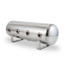 Load image into Gallery viewer, Air Lift 2.5 Gal Alum Air Tank - (4) 1/4in Face Ports & 1/4in Drain Port - 20in L X 6in D - Polished