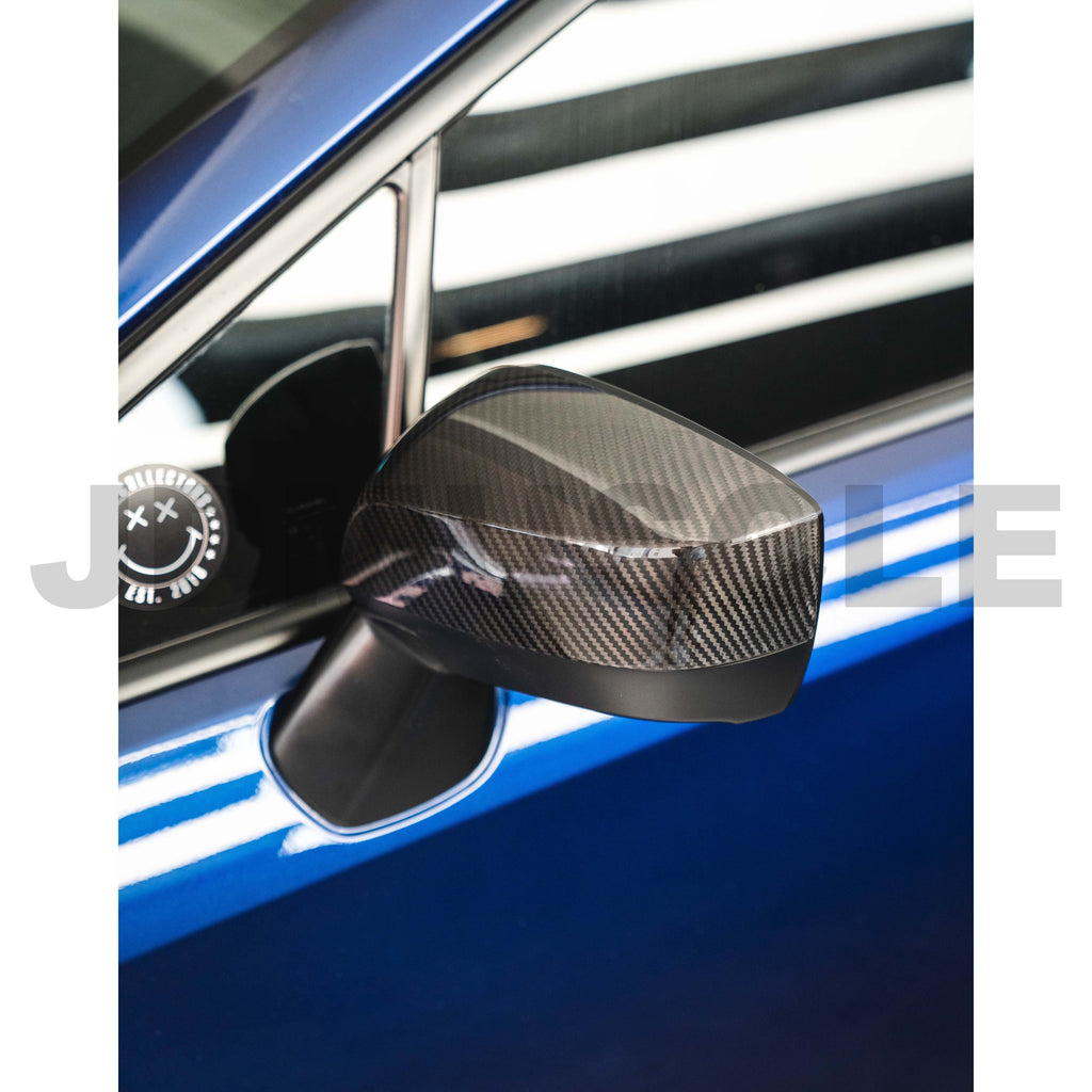 JDMuscle Tanso Carbon Fiber Side Mirror Covers (w/o Turn Signal) - Subaru WRX / STI 2015-2021