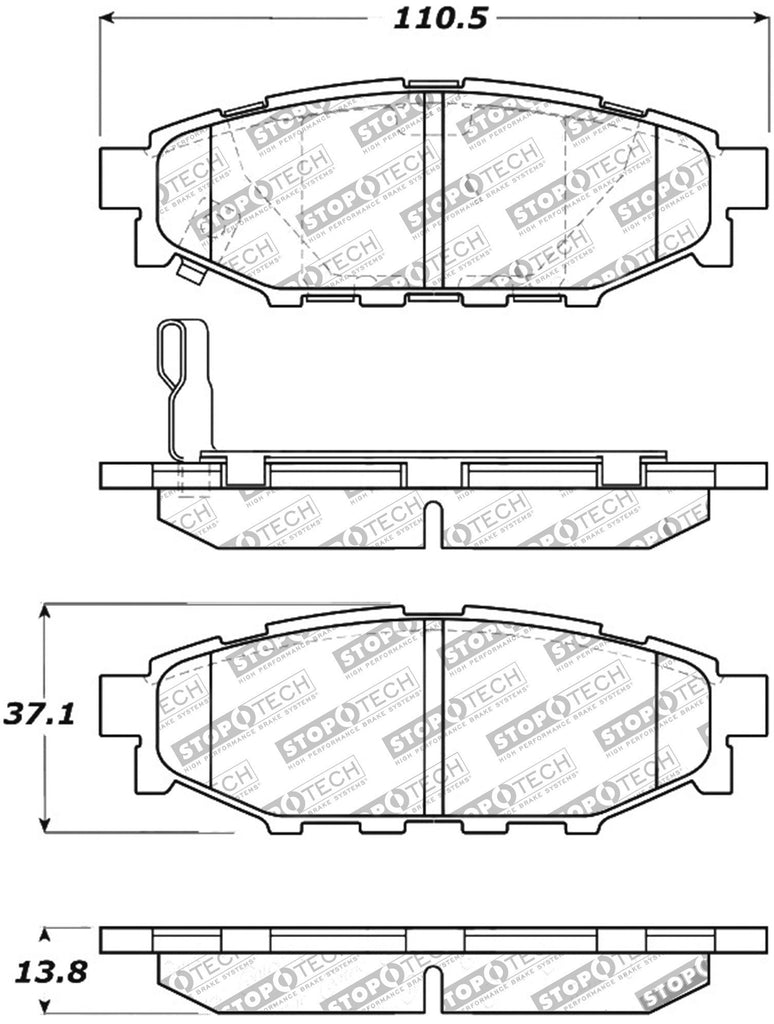 Stoptech Sport Rear Brake Pads - Subaru WRX 2008-2020 (+Multiple Fitments)