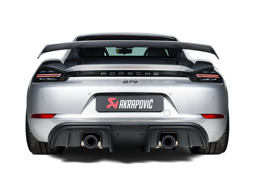 Akrapovic Titanium Slip-On Line Exhaust w/ Titanium Tips - Porsche Cayman GT4 / Spyder (718) 2020-2023