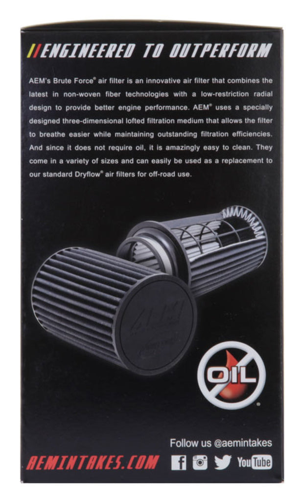 AEM 3.5 inch x 9 inch DryFlow Conical Air Filter