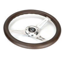 Load image into Gallery viewer, NRG Classic Wood Grain Wheel - 350mm 3 Chrome Silver Spokes Oak Color Wood