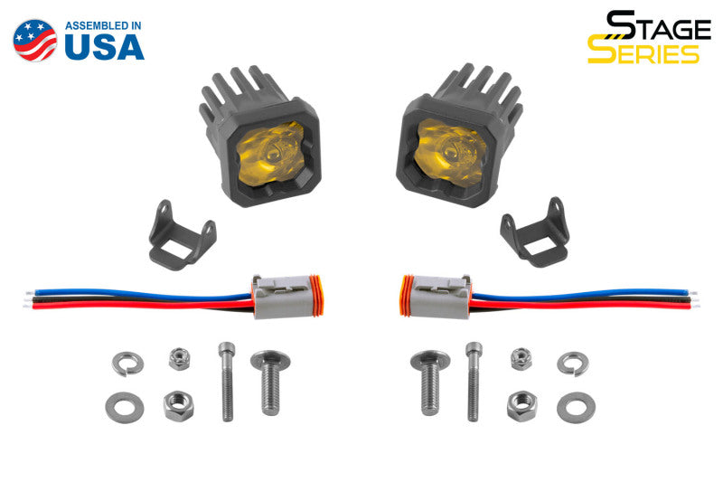 Diode Dynamics SSC1 Yellow Flood Sport ABL LED Pod (Pair) - Universal Fitment
