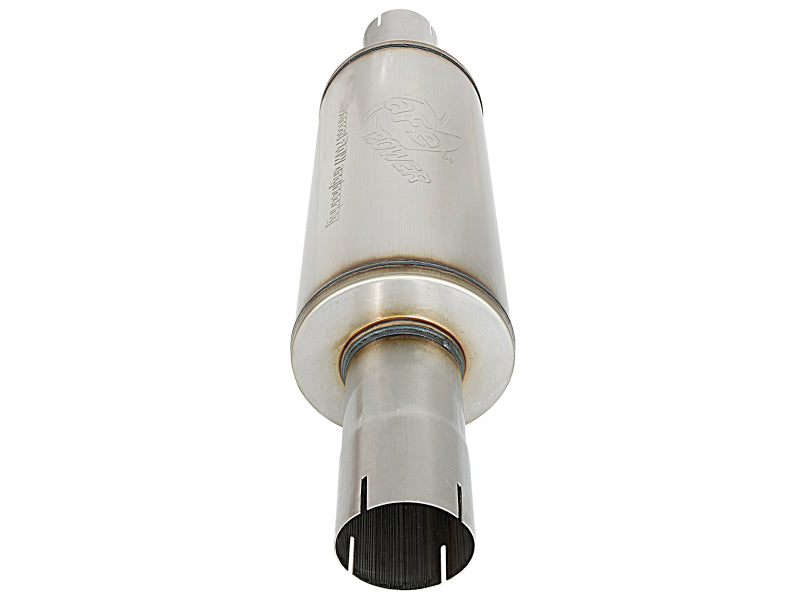 aFe ATLAS 3-1/2" Aluminized Stainless Steel Round Body Muffler - Universal
