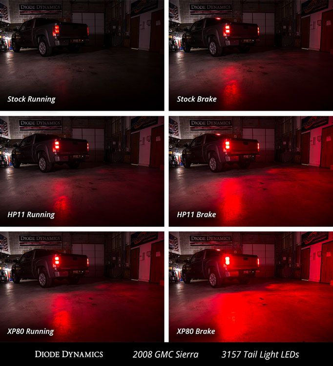 Diode Dynamics Rear Turn/Tail Light Red HP11 LEDs (Four) - Various Chevy / Ford / GMC Models 2008-2026