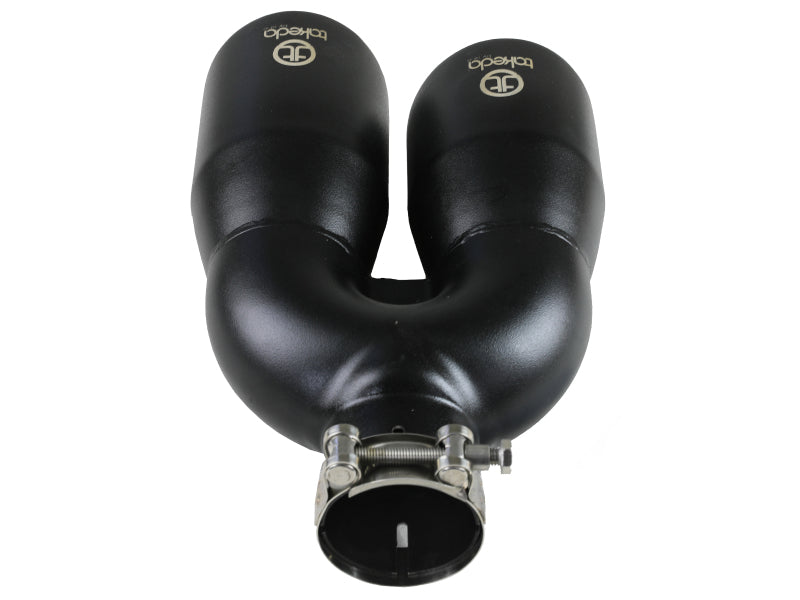 aFe Takeda 2-1/2" 304 Stainless Steel Black Left Exhaust Tip - Universal
