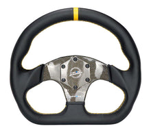 Load image into Gallery viewer, NRG Carbon Fiber Steering Wheel (320mm) Blue CF Center w/Blue Stitch Blue Center Mark Flat Bottom