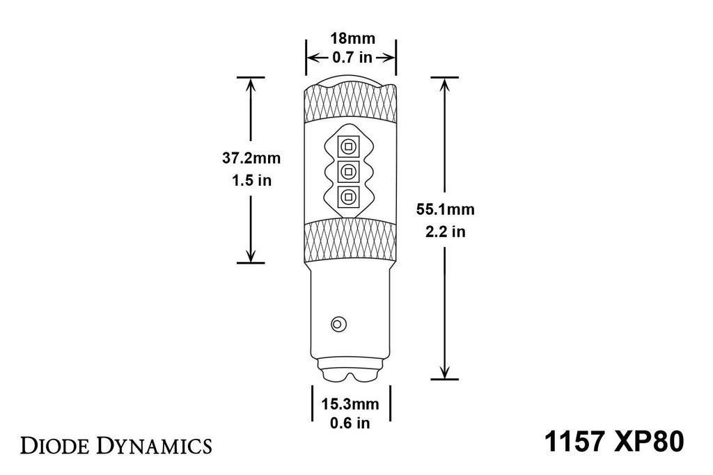 Diode Dynamics 1157 XP80 Red Turn Signal LED Bulbs (Pair) - Multiple Fitments