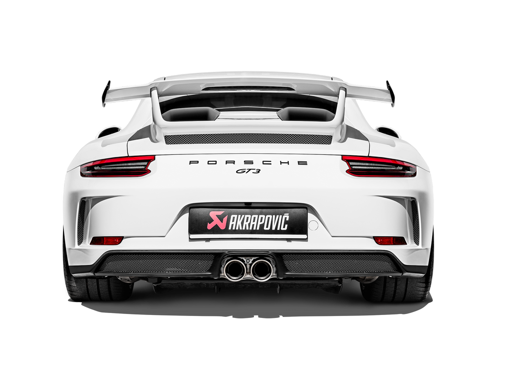 Akrapovic Titanium Slip-On Race Line Exhaust w/ Tips & Carbon Fiber Diffuser - Porsche 911 GT3 (991.2) 2018-2019