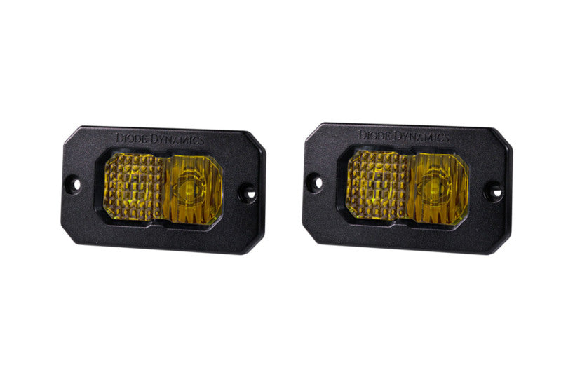 Diode Dynamics C2 1.0 SAE Yellow Combo Sport Flush Mount LED Pod (Pair) - Universal Fitment
