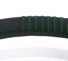 Load image into Gallery viewer, NRG Steering Wheel 1.5in Dish 350mm Black Perforated Leather - Emerald Stitching - Reinforced Spoke
