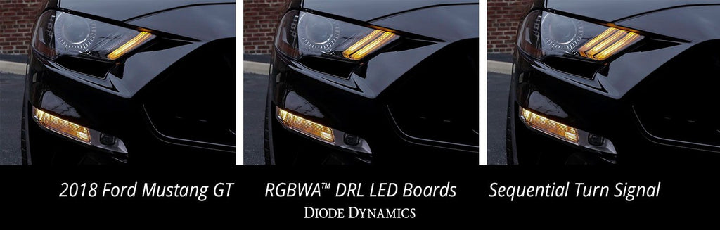 Diode Dynamics RGBWA™ DRL LED Boards - Ford Mustang 2018-2023 (USDM)