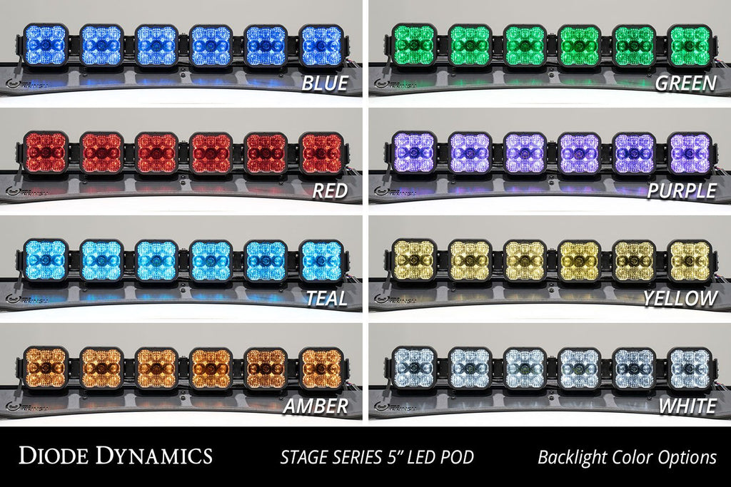 Diode Dynamics Prinsu/Sherpa Roof Racks SS5 6-Pod Combo White Pro CrossLink Lightbar Kit - Universal