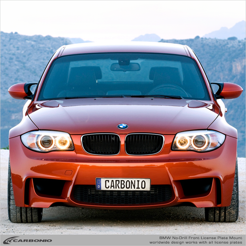 Carbonio No-Drill Front License Plate Mount - BMW 1M (E82) 2011-2012