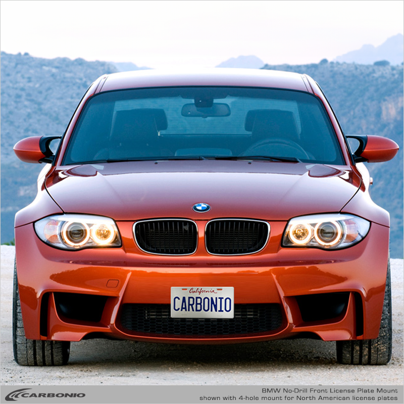 Carbonio No-Drill Front License Plate Mount - BMW 1M (E82) 2011-2012