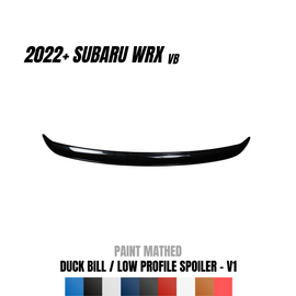 JDMuscle Duck Bill / Low Profile Spoiler V1 [Paint Matched / Gloss Black / Cherry Red] - Subaru WRX 2022-2025