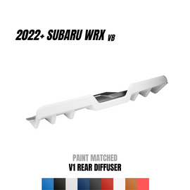 JDMuscle Rear Diffuser V1 | Paint Matched / Gloss Black / Cherry Red - Subaru WRX 2022-2025