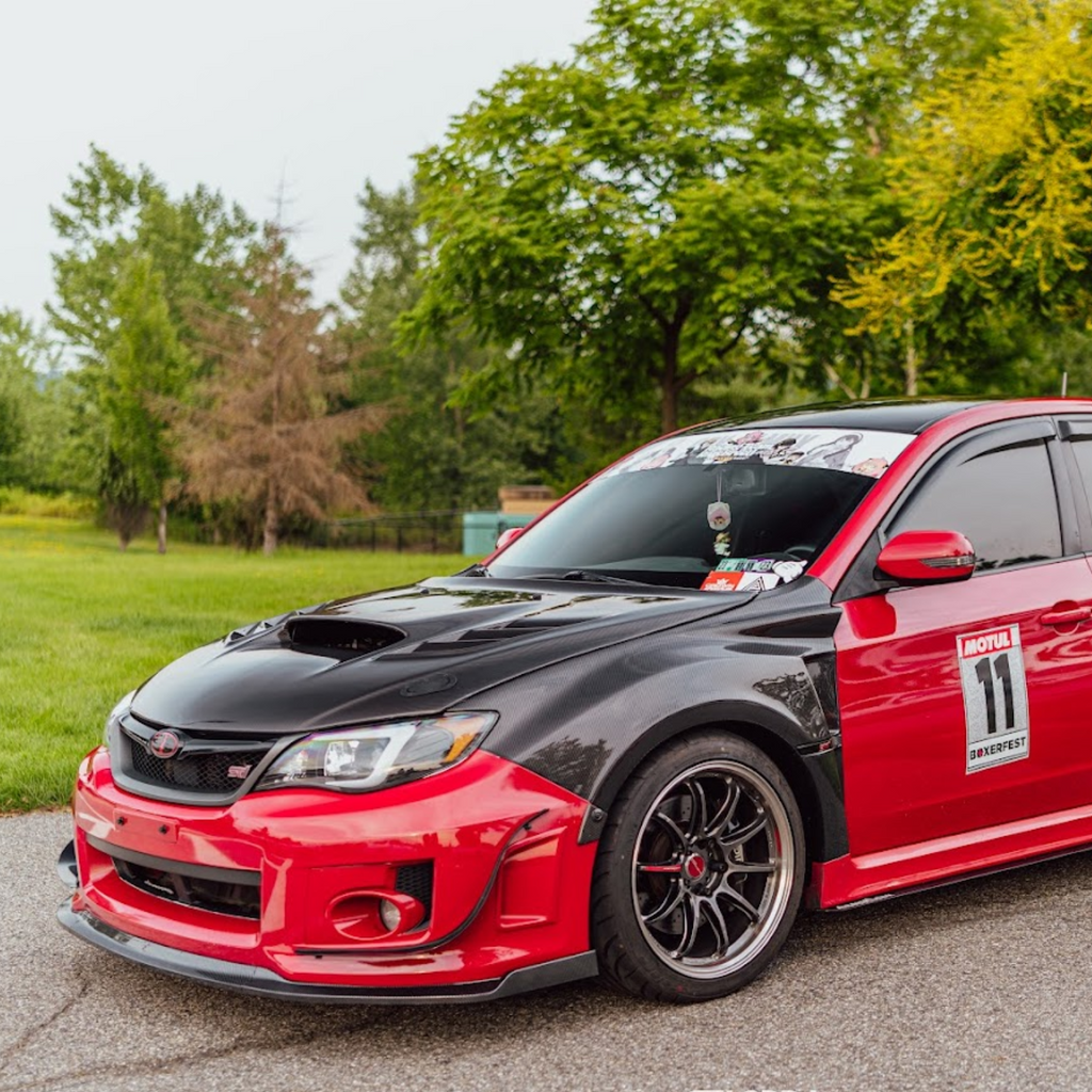 JDMuscle Carbon Fiber Hood V4 w/ Heat Extract - Subaru WRX / STi 2008-2014