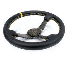 Load image into Gallery viewer, NRG Carbon Fiber Steering Wheel (350mm) Leather Trim w/Gold Stiching/Center Mark