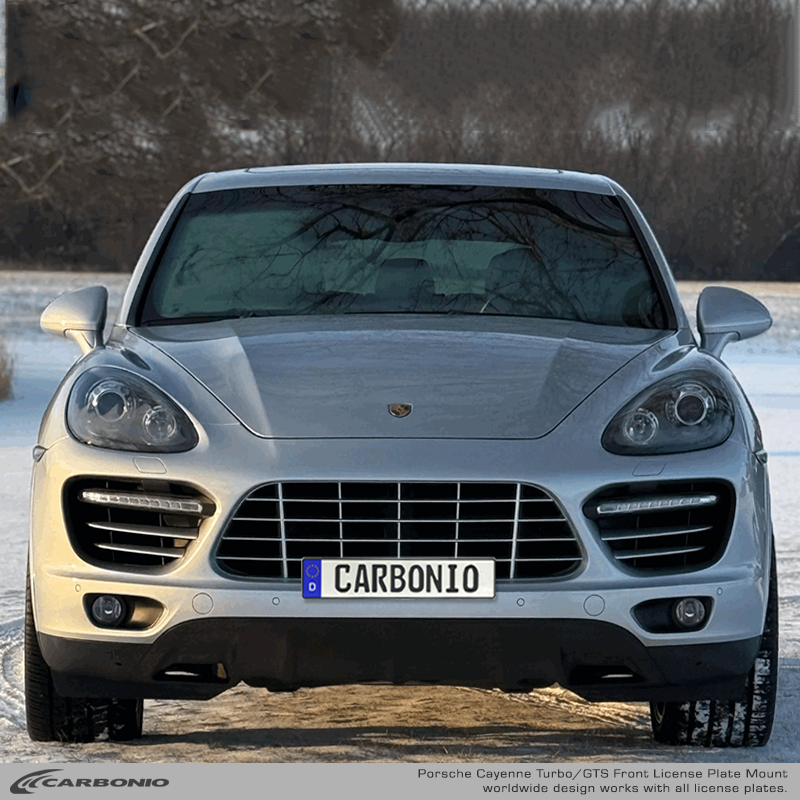 Carbonio No-Drill Front License Plate Mount - Porsche Cayenne 2011-2018