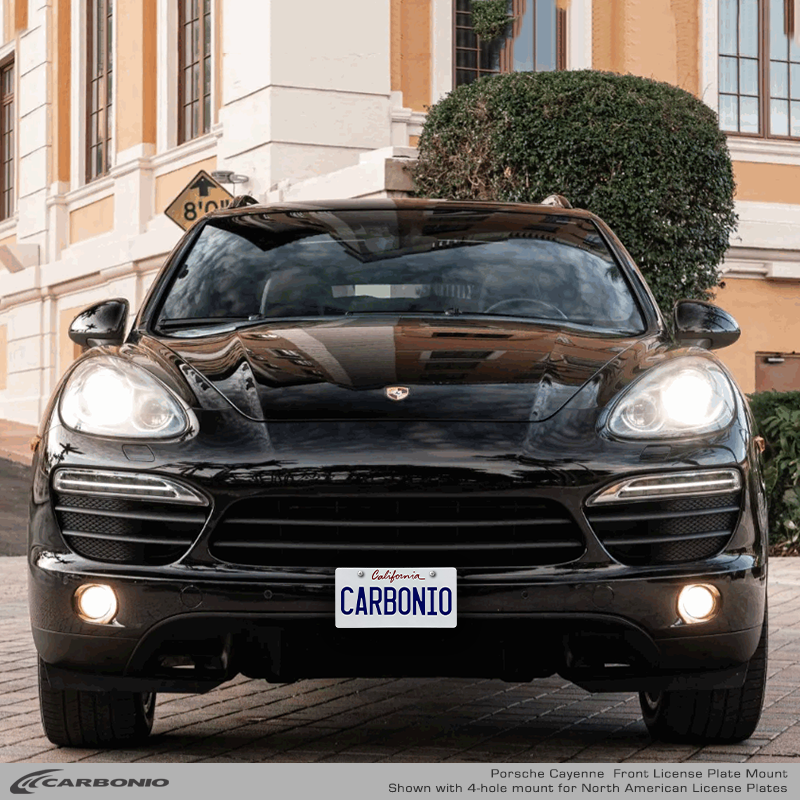 Carbonio No-Drill Front License Plate Mount - Porsche Cayenne 2011-2018