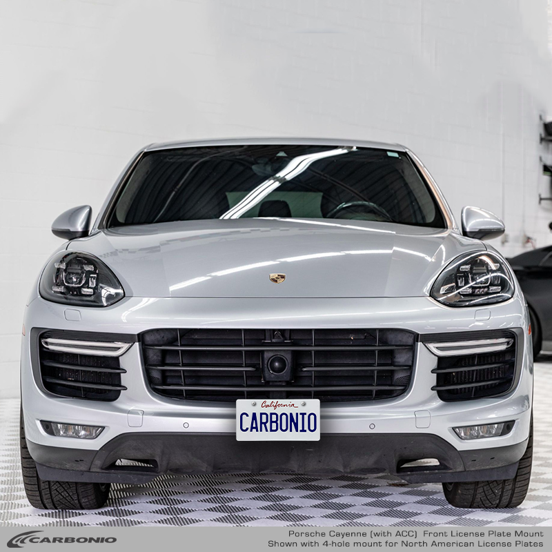 Carbonio No-Drill Front License Plate Mount - Porsche Cayenne 2011-2018