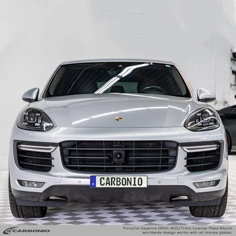Carbonio No-Drill Front License Plate Mount - Porsche Cayenne 2011-2018