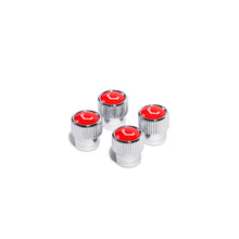 Load image into Gallery viewer, Vossen Classic V Valve Stem Cap Set (Chrome/Red) - Universal