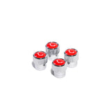 Vossen Classic V Valve Stem Cap Set (Chrome/Red) - Universal