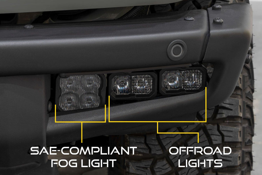 Diode Dynamics Stage Series Dual-Color Fog Pocket Kit - Ford Bronco 2021-2025 (w/ Steel Bumper)