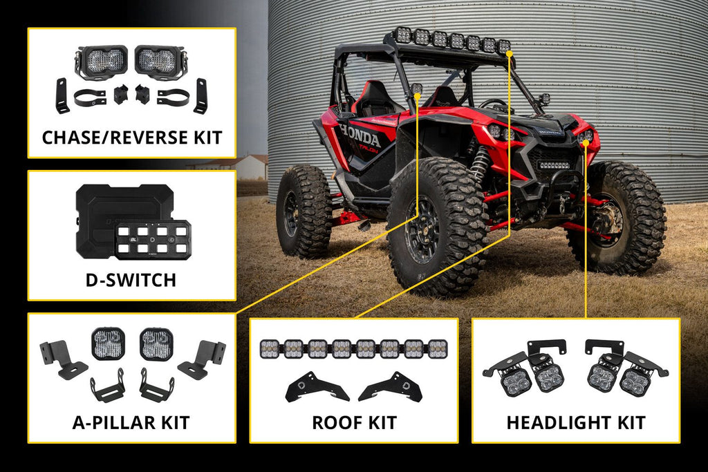 Diode Dynamics SS10 White SAE Driving Sport Multicolor BL LED Grille Kit - Honda Talon 2022-2025