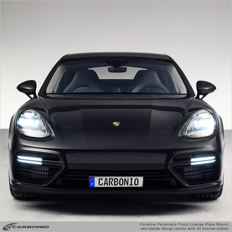 Carbonio No-Drill Front License Plate Mount - Porsche Panamera 2016-2023