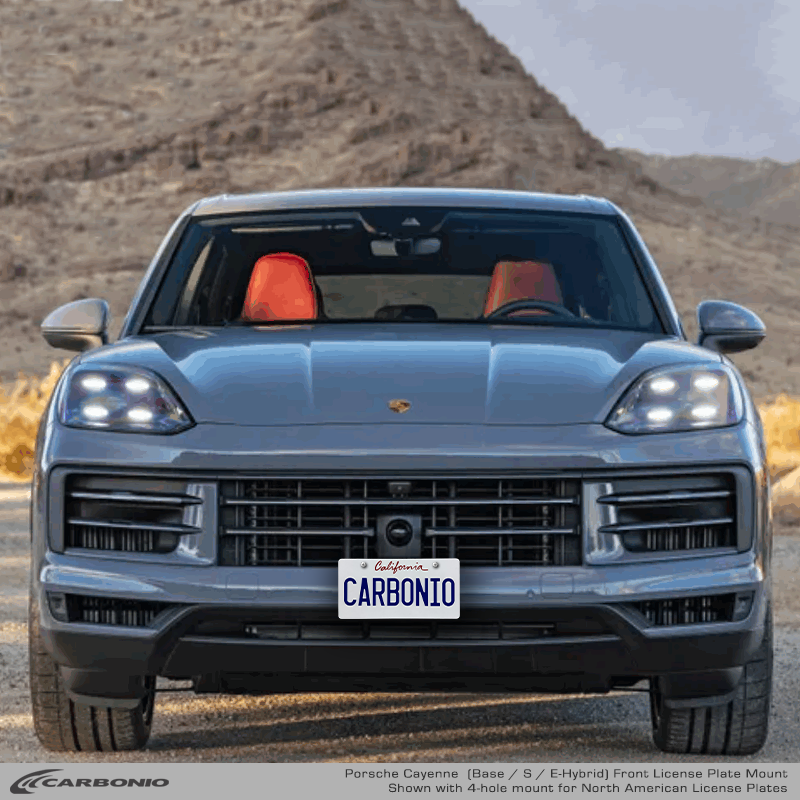 Carbonio No-Drill Front License Plate Mount - Porsche Cayenne 2019-2027