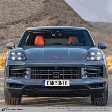 Load image into Gallery viewer, Carbonio No-Drill Front License Plate Mount - Porsche Cayenne 2019-2027