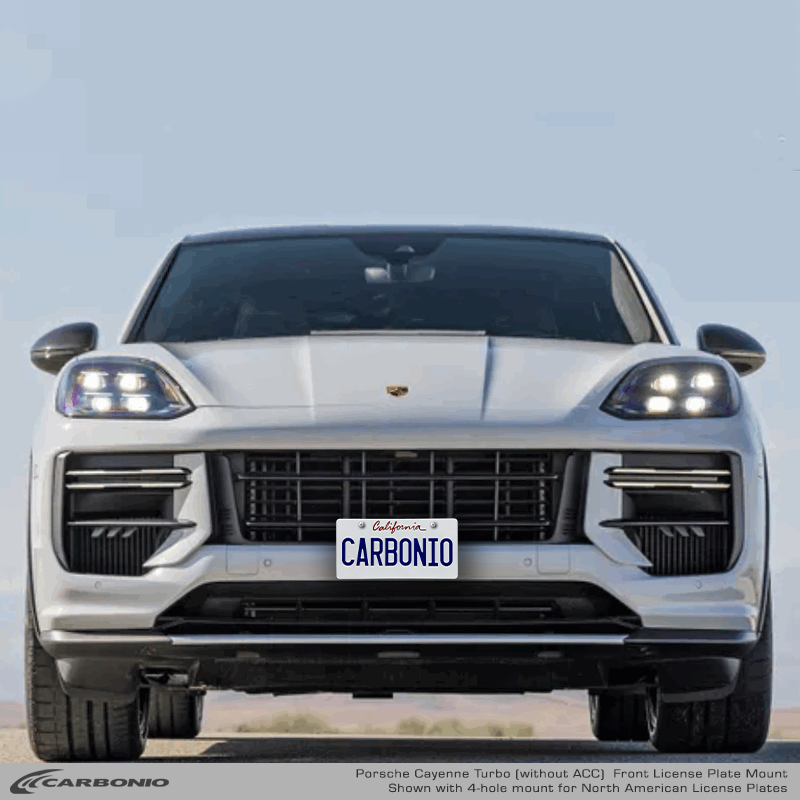 Carbonio No-Drill Front License Plate Mount - Porsche Cayenne 2019-2027