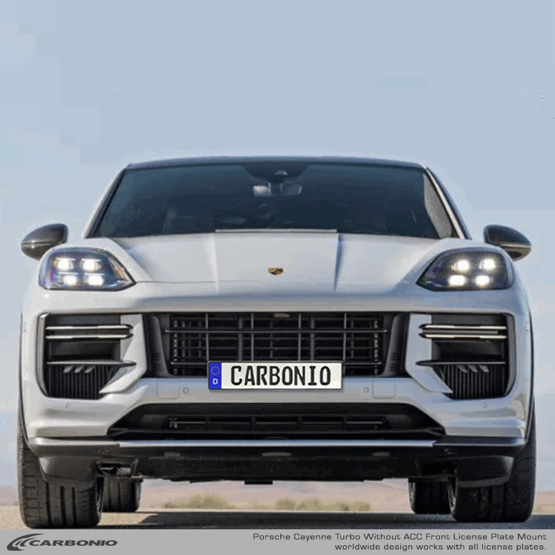 Carbonio No-Drill Front License Plate Mount - Porsche Cayenne 2019-2027