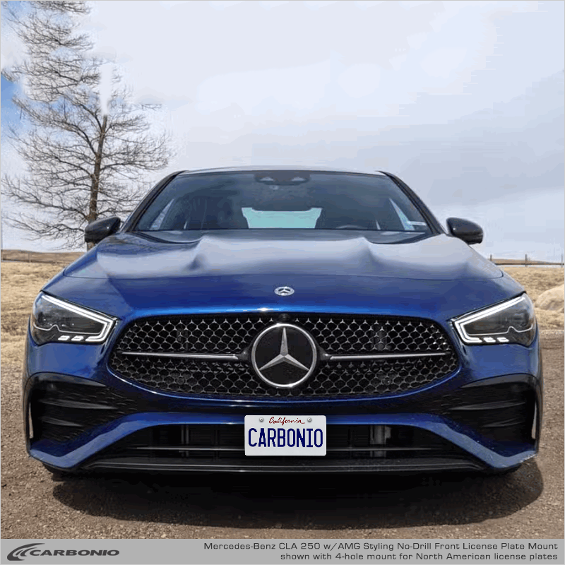 Carbonio No-Drill Front License Plate Mount - Mercedes CLA-Class 2020-2026
