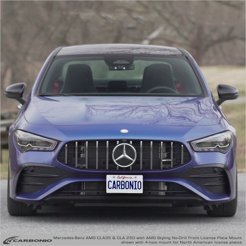 Carbonio No-Drill Front License Plate Mount - Mercedes CLA35 AMG 2024-2026