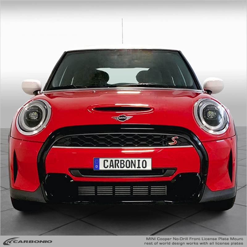 Carbonio No-Drill Front License Plate Mount - Mini Cooper 2020-2024