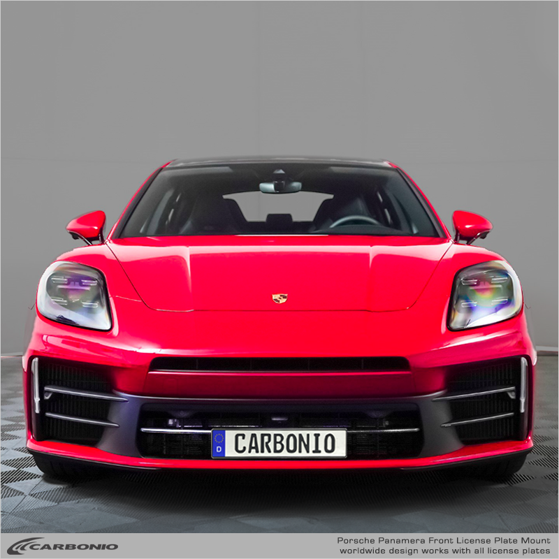 Carbonio No-Drill Front License Plate Mount - Porsche Panamera 2024-2027