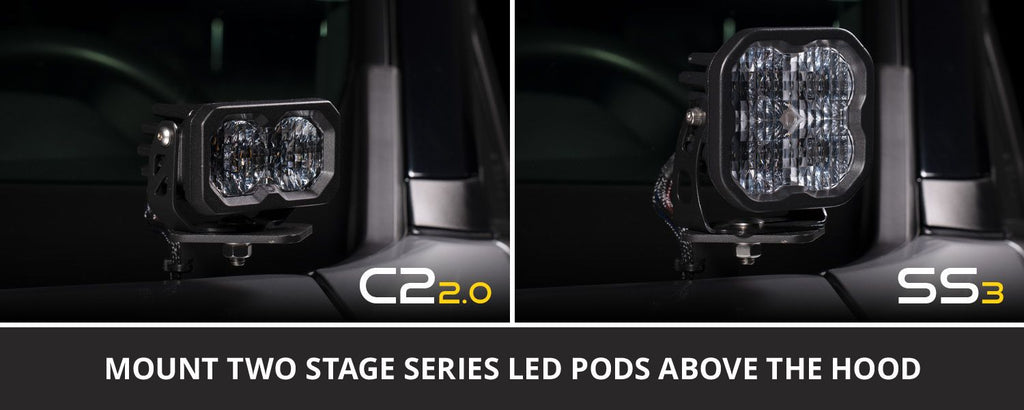 Diode Dynamics Stage Series C2 2.0 Pro Yellow Combo/Driving Backlit Ditch Light Kit - Ford F-150 2015-2020 Fitment