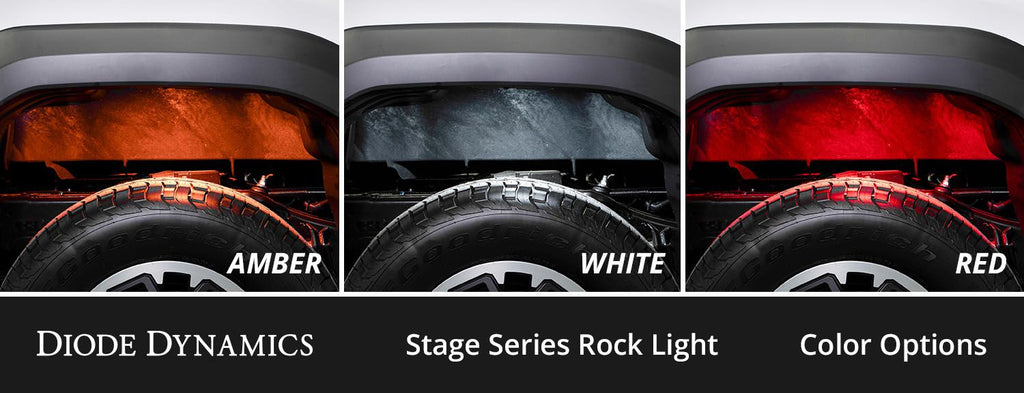 Diode Dynamics Stage Series Single-Color LED Rock Light Kit (8-pack) w/o Magnet Mounts - Universal Fitment