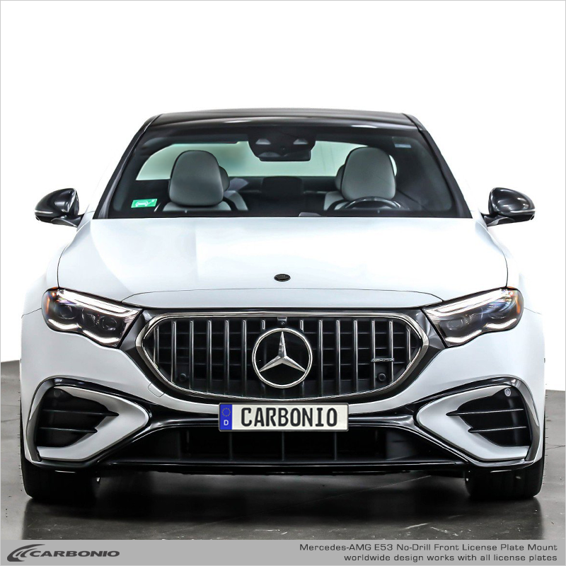 Carbonio No-Drill Front License Plate Mount - Mercedes E53 AMG Hybrid 2025+