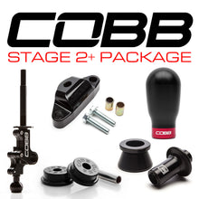 Load image into Gallery viewer, COBB Stage 2+ Drivetrain Package w/ Stealth Black Tall Weighted Knob (Black/White Lockout) - Subaru WRX STi 2004-2021